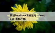 策划facebook发帖活动（facebook 发布产品）