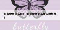 抖音粉丝怎么加?（抖音粉丝怎么加入粉丝群）
