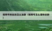 视频号粉丝团怎么加群（视频号怎么建粉丝群）
