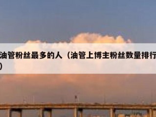 油管粉丝最多的人（油管上博主粉丝数量排行）