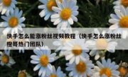 快手怎么能涨粉丝视频教程（快手怎么涨粉丝橙哥热门团队）