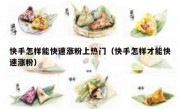 快手怎样能快速涨粉上热门（快手怎样才能快速涨粉）