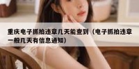 重庆电子抓拍违章几天能查到（电子抓拍违章一般几天有信息通知）