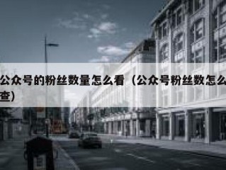 公众号的粉丝数量怎么看（公众号粉丝数怎么查）