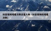 抖音视频观看次数还是人数（抖音视频的观看次数）