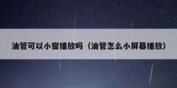 油管可以小窗播放吗（油管怎么小屏幕播放）