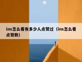 ins怎么看有多少人点赞过（ins怎么看点赞数）