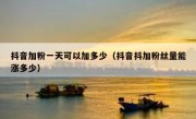 抖音加粉一天可以加多少（抖音抖加粉丝量能涨多少）