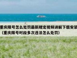 重庆限号怎么处罚最新规定视频讲解下载安装（重庆限号时段多次违法怎么处罚）