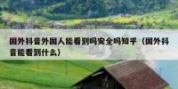 国外抖音外国人能看到吗安全吗知乎（国外抖音能看到什么）