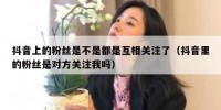 抖音上的粉丝是不是都是互相关注了（抖音里的粉丝是对方关注我吗）