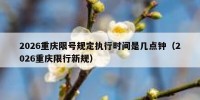 2026重庆限号规定执行时间是几点钟（2026重庆限行新规）