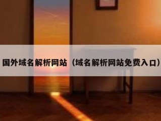 国外域名解析网站（域名解析网站免费入口）