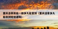 重庆违章抓拍一般多久能查到（重庆违章多久能收到短信通知）