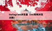 instagram浏览量（ins视频浏览次数）