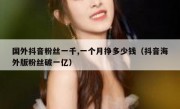国外抖音粉丝一千,一个月挣多少钱（抖音海外版粉丝破一亿）
