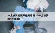 ins上点赞的视频在哪看到（ins上点赞过的在哪看）