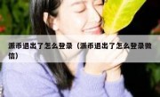 派币退出了怎么登录（派币退出了怎么登录微信）