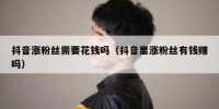 抖音涨粉丝需要花钱吗（抖音里涨粉丝有钱赚吗）