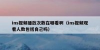 ins视频播放次数在哪看啊（ins视频观看人数包括自己吗）