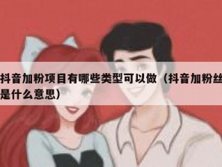 抖音加粉项目有哪些类型可以做（抖音加粉丝是什么意思）