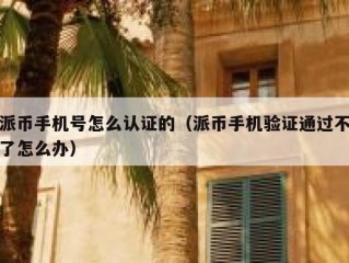 派币手机号怎么认证的（派币手机验证通过不了怎么办）