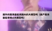 国外的服务器能调国内的大模型吗（国产服务器能使用ai大模型吗）