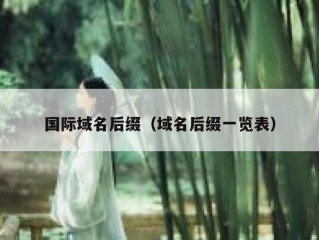 国际域名后缀（域名后缀一览表）