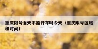 重庆限号当天不能开车吗今天（重庆限号区域和时间）