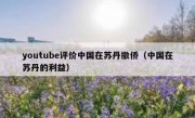 youtube评价中国在苏丹撤侨（中国在苏丹的利益）