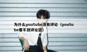 为什么youtube没有评论（youtube看不到评论区）