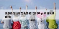 派币身份认证怎么弄的（派币kyc申请认证教程）
