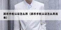 派币手机认证怎么弄（派币手机认证怎么弄出来）