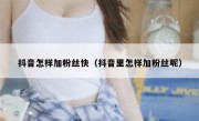 抖音怎样加粉丝快（抖音里怎样加粉丝呢）