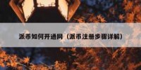 派币如何开通网（派币注册步骤详解）