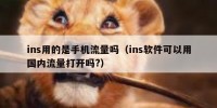 ins用的是手机流量吗（ins软件可以用国内流量打开吗?）