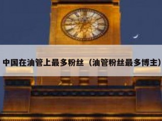 中国在油管上最多粉丝（油管粉丝最多博主）