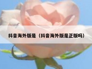 抖音海外版是（抖音海外版是正版吗）