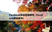 Facebook群组是群聊吗（facebook群组聊天）