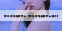 快手涨粉最快的人（快手涨粉最快的人排名）