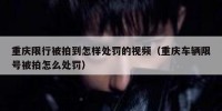 重庆限行被拍到怎样处罚的视频（重庆车辆限号被拍怎么处罚）