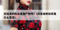 抖加来的粉丝是僵尸粉吗?（抖音加粉丝团是什么意思）