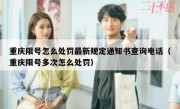 重庆限号怎么处罚最新规定通知书查询电话（重庆限号多次怎么处罚）