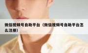 微信视频号自助平台（微信视频号自助平台怎么注册）