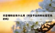 抖音赚粉丝有什么用（抖音平台的粉丝是花钱的吗）