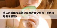 重庆进城限号最新规定图片大全查询（重庆限号要求最新）