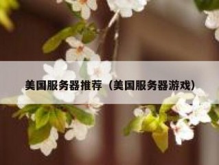 美国服务器推荐（美国服务器游戏）