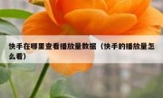 快手在哪里查看播放量数据（快手的播放量怎么看）