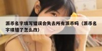 派币名字填写错误会失去所有派币吗（派币名字填错了怎么改）