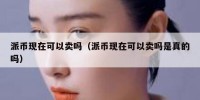 派币现在可以卖吗（派币现在可以卖吗是真的吗）